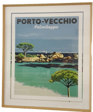 Encadrement affiche de MARCEL : double passe-partout, image prolongé sur le biseau à 45° (72 cm x 85 cm)