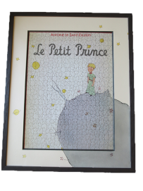 Passepartout prolongé à l‘aquarelle, biseau à 45°, filet sous le biseau à gauche et en haut